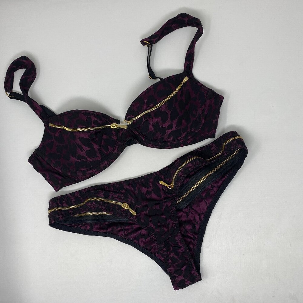 Agent Provocateur Madalyn Soiree Purple Black Set 34C/3